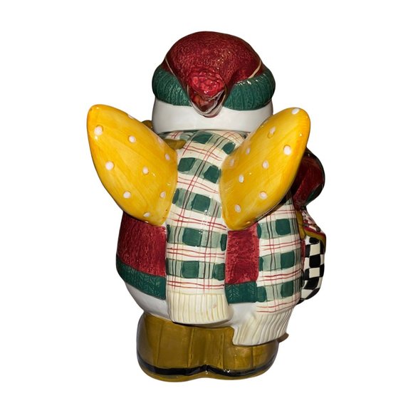Debbie Mumm Sakura Vintage 90's Hand Painted Snowman Angel Christmas Cookie Jar - Picture 3 of 9